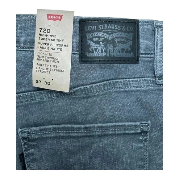NEW  LEVI'S 720 HIGH-RISE SUPER SKINNY - Skinny jeans‎ Cancel club Grey - Picture 7 of 7